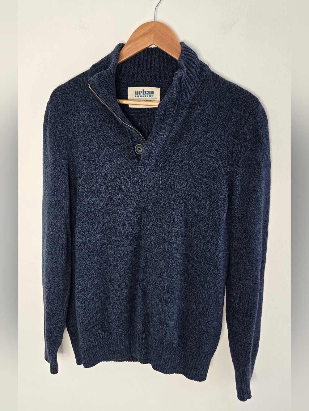 Urban Pipeline Men's Navy Quarter-Zip Sweater Size Medium